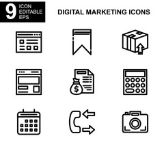 digital marketing icon or logo isolated sign symbol vector illustration - Collection of high quality black style vector icons 
