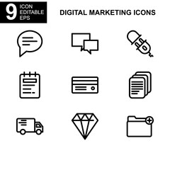 digital marketing icon or logo isolated sign symbol vector illustration - Collection of high quality black style vector icons 
