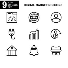 digital marketing icon or logo isolated sign symbol vector illustration - Collection of high quality black style vector icons 
