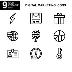 Obraz premium digital marketing icon or logo isolated sign symbol vector illustration - Collection of high quality black style vector icons 