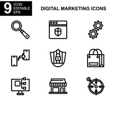 digital marketing icon or logo isolated sign symbol vector illustration - Collection of high quality black style vector icons 
