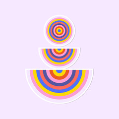 Colorful abstract half-circle vector illustration