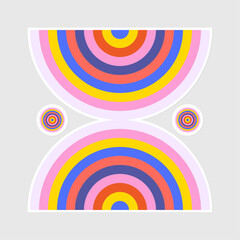 Obraz premium retro half circle colorful vector illustration