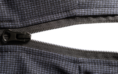 Realistic open zipper for copy space