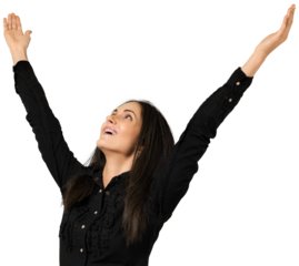 Woman with her arms in the air
