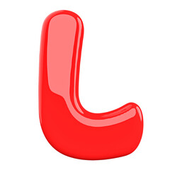 3D Font Red Letter L