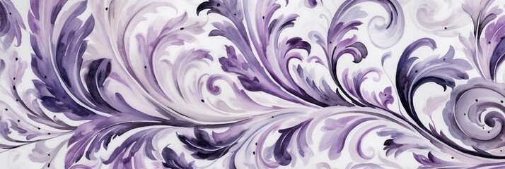 purple and white watercolor pattern print