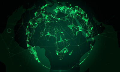 4K Green plexus sphere technology network abstract background