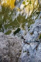 Obraz na płótnie Canvas Climbing in Julian alps, Slovenia 