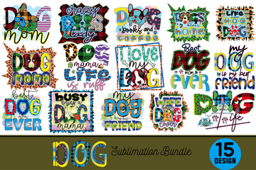 Fototapeta premium Dog Sublimation Design Bundle