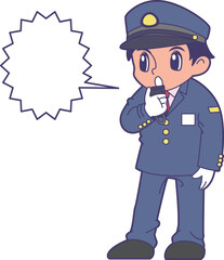 大きな声でアナウンスする駅員