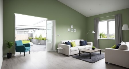 Fototapeta na wymiar Modern Interior Design of a Bungalow in Ireland generative ai