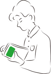 Person with a book. A young man is holding a book. Reading. World Book and Copyright Day.