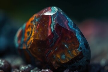 Fototapeta premium Natural crystal or stone showcasing its unique patterns and colors and with a mystical and spiritual style | Generative AI
