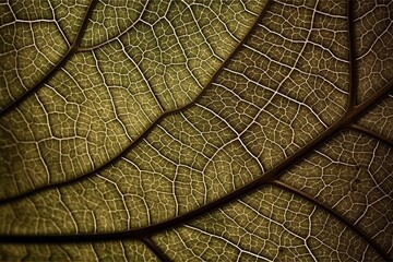 Fototapeta premium Leaf texture and veins of a leaf showcasing the intricate patterns found in nature | Generative AI