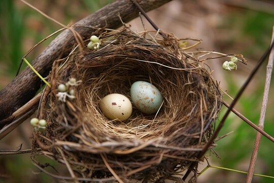 Bird's nest with eggs showcasing the new life that emerges in the spring  | Generative AI