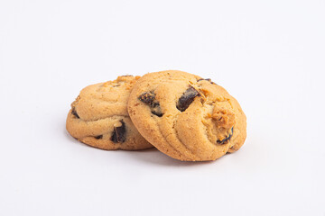 Shortbread cookies kurabye on a white background