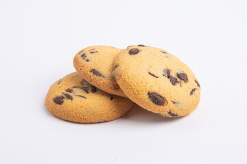 Shortbread cookies kurabye on a white background