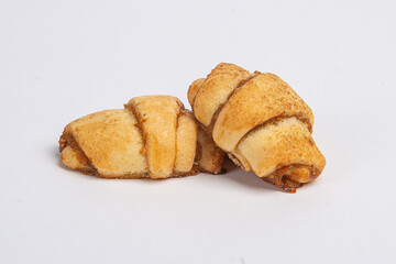 Shortbread cookies kurabye on a white background