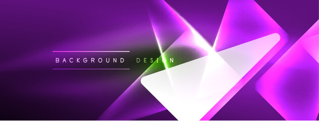 Vibrant Geometric Neon Shiny Line Background. A Bold and Stunning Display of Shapes, Lines, Colors, and Glow, Perfect for Futuristic Modern Designs, Hi-tech Presentations, Technology Web Pages