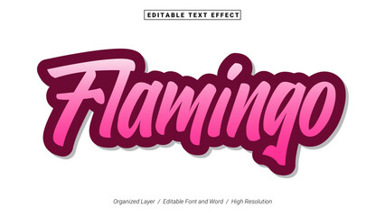 Editable Flamingo Font Design. Alphabet Typography Template Text Effect. Lettering Vector Illustration for Product Brand and Business Logo.

