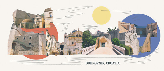 Dubrovnik, Croatia - Collage from views of old town