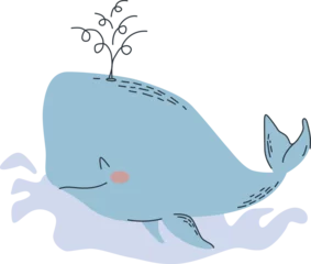 Stickers pour porte Baleine whale in the water