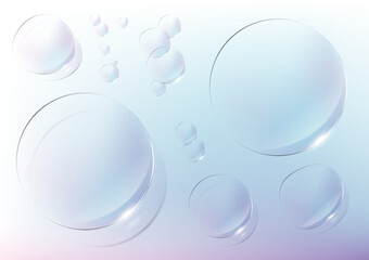 クリアなイメージのブルーピンク系水滴・アクリル板