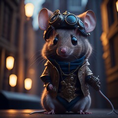 Cute mouse in suit, Created using generative AI