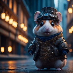 Cute hamster in suit, Created using generative AI