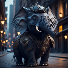 Cute Elephant in suit, Created using generative AI
