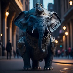 Cute Elephant in suit, Created using generative AI