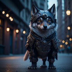 wolf in costume, Created using generative AI