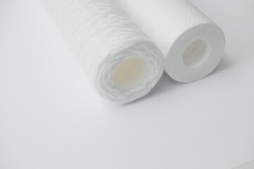 cartridges for water filter on white