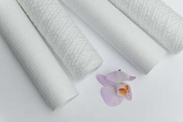 cartridges for water filter on white