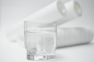 cartridges for water filter on white