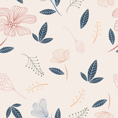 Fototapeta na wymiar Seamless floral pattern. Vector illustration design
