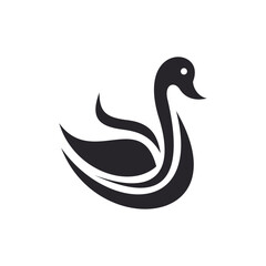 Animal swan wings silhouette simple logo