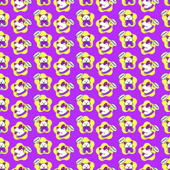 Cat and dog seamless background for different projects, print for fabric, paper. Vector pattern.