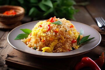 fried rice with vegetables on plate