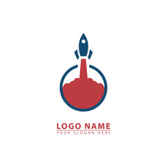 Space rocket logo icon vector.