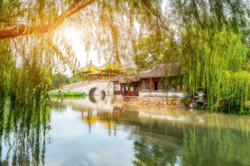 Fototapeta na wymiar Slender West Lake is a famous scenic spot in China, Yangzhou, China.