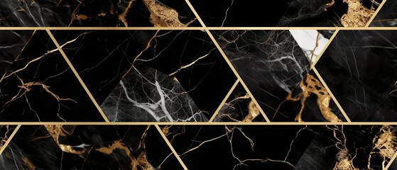 Moderne weichen gerade Linien Luxus Marmor Textur Schwarz und Gold, mit glatten und sauberen subtilen Hintergrund. Generative AI Illustration