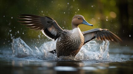 Obraz premium realistic mallard duck on the water