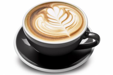 A cup of cappuccino isolated on white AI Generative