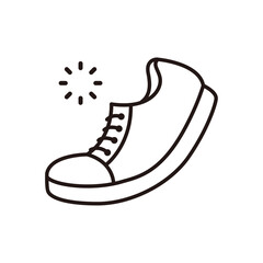 Flexible curved light running shoe vector icon for clean and shiny washing.