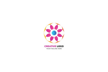 Colorful flower logo design