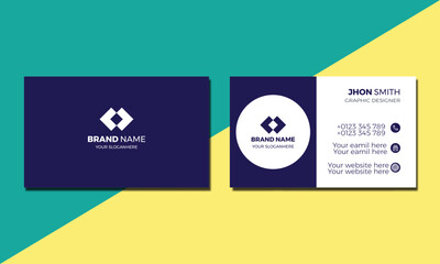 Print. Double-sided creative business card template. Portrait orientation. Horizontal and vertical layout. Vector illustration

