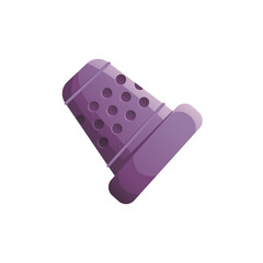 Sewing Thimble Isolated on a White Background. Icon Tailor Tools. Vector Illustration in Cartoon Style.