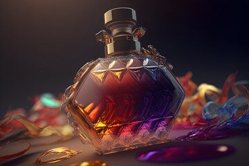 bottle of perfume created using AI Generative Technology